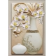 Фотообои 3D FTP-2-09-00012 Барельеф с белыми орхидеями в вазе, стереоскопические №1