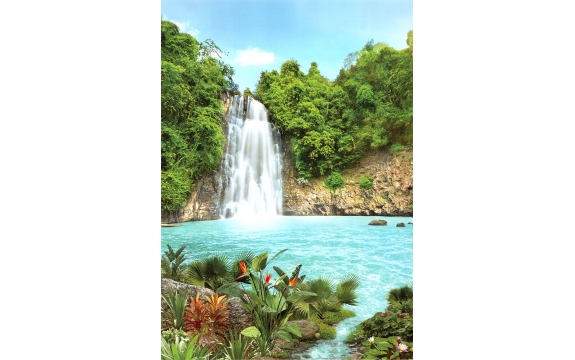 Фотообои Твоя Планета «Тропический Водопад», Премиум, 194 × 272 см, 8 листов