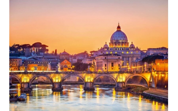 Фотообои Твоя Планета «Рассвет над Римом», Премиум, 291 × 204 см, 9 листов
