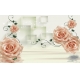 Фотообои 3D FTP-5-09-00039 Стереоскопическая композиция с цветами роз и квадратами над водой №1