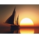 Фотообои FTP-4-11-00013 Парусный корабль на фоне красивого заката в море №1