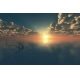 Фотообои FTS-01-00009 Закат над морской гладью, красивые облака №1