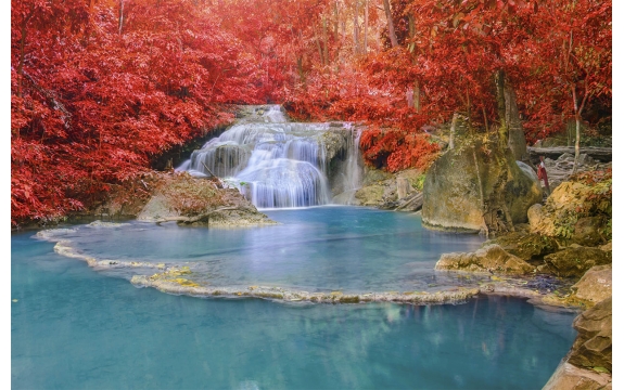 Фотообои FTS-01-00038 Осенний водопад в лесу